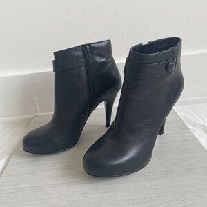 Nine West - Black Leather Ankle Boots